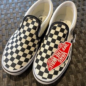 Girls black and white checkered vans